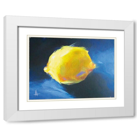 Lemon Glow White Modern Wood Framed Art Print with Double Matting by Thouthip, Anne