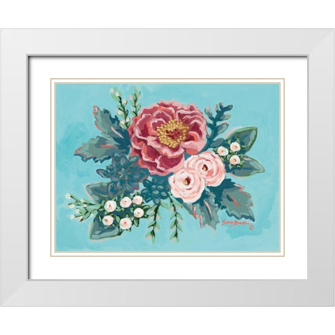 Peony Spring I White Modern Wood Framed Art Print with Double Matting by Baker, Sara