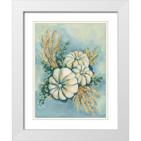 Blue Harvest I White Modern Wood Framed Art Print with Double Matting by Baker, Sara