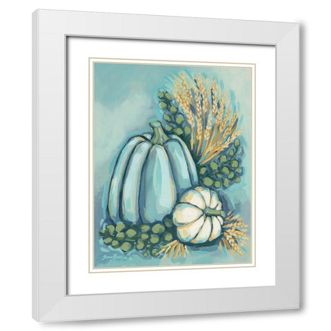 Blue Harvest II White Modern Wood Framed Art Print with Double Matting by Baker, Sara