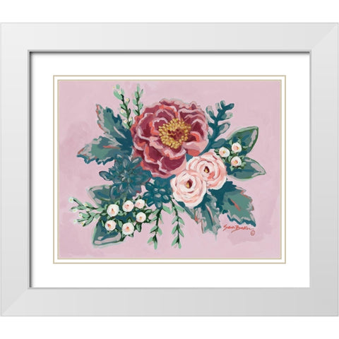 Peony Spring  White Modern Wood Framed Art Print with Double Matting by Baker, Sara