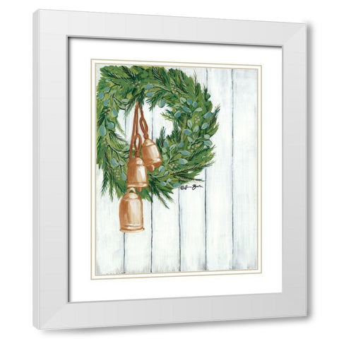 Copper Bells Ring White Modern Wood Framed Art Print with Double Matting by Baker, Sara
