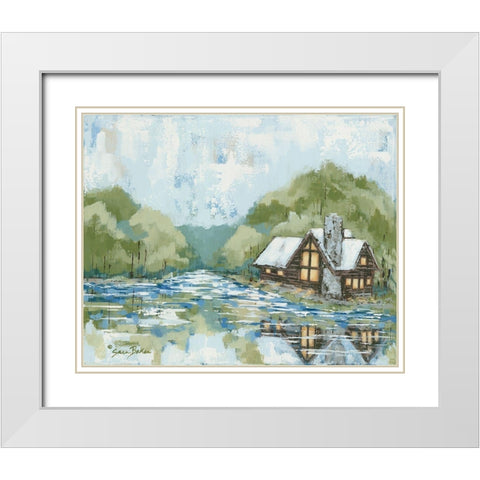 Adventure Lake White Modern Wood Framed Art Print with Double Matting by Baker, Sara