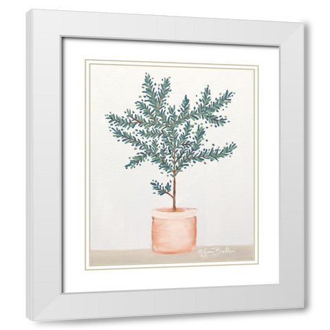 Olive Tree White Modern Wood Framed Art Print with Double Matting by Baker, Sara
