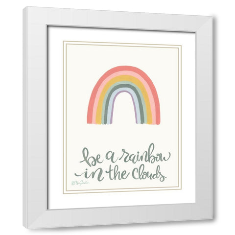 Rainbow in the Clouds     White Modern Wood Framed Art Print with Double Matting by Baker, Sara
