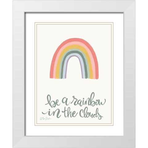 Rainbow in the Clouds     White Modern Wood Framed Art Print with Double Matting by Baker, Sara