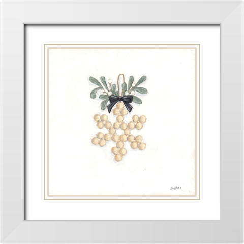 Farmhouse Ornament II   White Modern Wood Framed Art Print with Double Matting by Baker, Sara