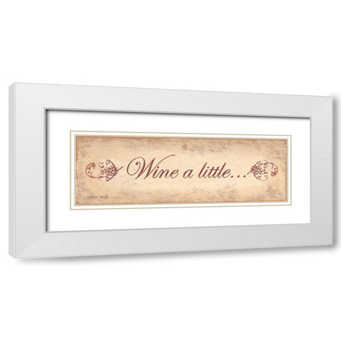 Wine a Little White Modern Wood Framed Art Print with Double Matting by Barton, Becca