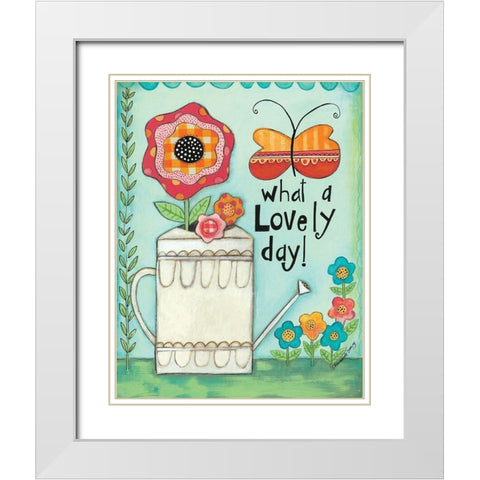 What a Lovely Day White Modern Wood Framed Art Print with Double Matting by Deming, Bernadette