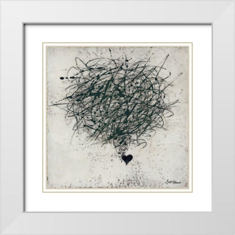 Crazy Love White Modern Wood Framed Art Print with Double Matting by Hallowell, Britt