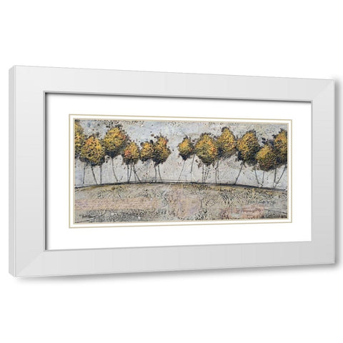 A Route of Gold White Modern Wood Framed Art Print with Double Matting by Hallowell, Britt