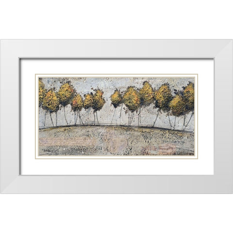 A Route of Gold White Modern Wood Framed Art Print with Double Matting by Hallowell, Britt