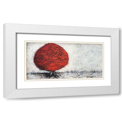 Clinging to Autumn White Modern Wood Framed Art Print with Double Matting by Hallowell, Britt