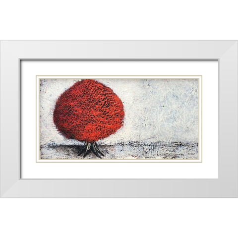 Clinging to Autumn White Modern Wood Framed Art Print with Double Matting by Hallowell, Britt