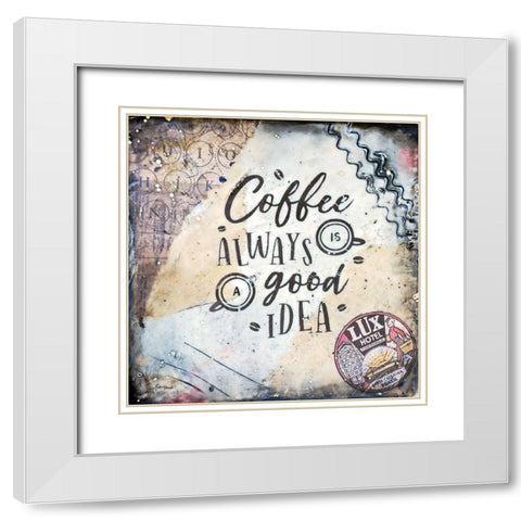 Coffee Love 2 White Modern Wood Framed Art Print with Double Matting by Hallowell, Britt