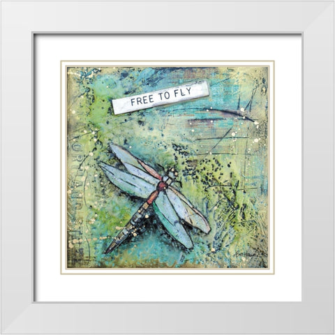 Free to Fly White Modern Wood Framed Art Print with Double Matting by Baker, Sara