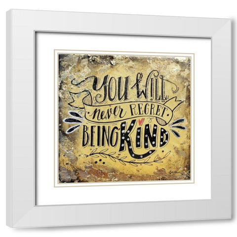 Being Kind White Modern Wood Framed Art Print with Double Matting by Hallowell, Britt