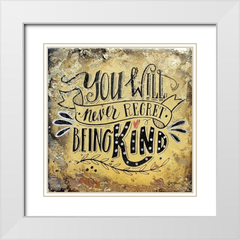 Being Kind White Modern Wood Framed Art Print with Double Matting by Hallowell, Britt