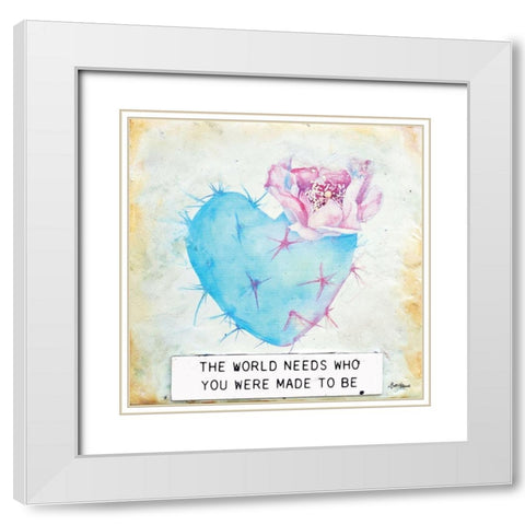 The World Needs White Modern Wood Framed Art Print with Double Matting by Hallowell, Britt