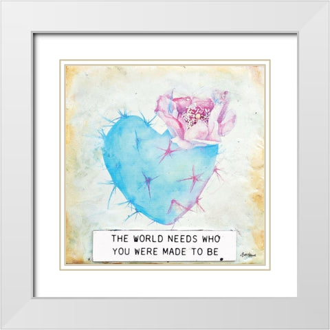 The World Needs White Modern Wood Framed Art Print with Double Matting by Hallowell, Britt