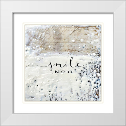 Smile More White Modern Wood Framed Art Print with Double Matting by Hallowell, Britt