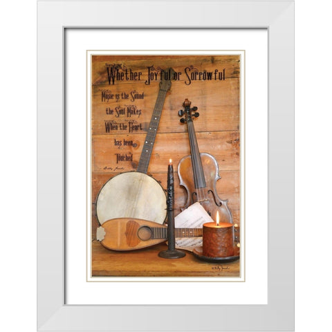 Music White Modern Wood Framed Art Print with Double Matting by Jacobs, Billy