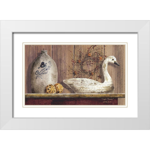 Simple Pleasures           White Modern Wood Framed Art Print with Double Matting by Jacobs, Billy