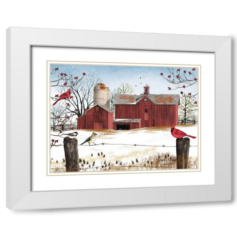 Winter Friends White Modern Wood Framed Art Print with Double Matting by Jacobs, Billy