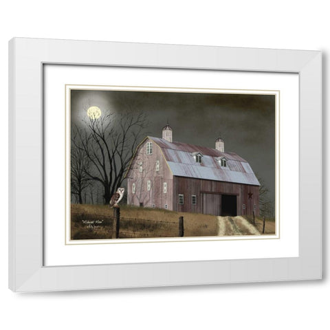 Midnight Moon White Modern Wood Framed Art Print with Double Matting by Jacobs, Billy