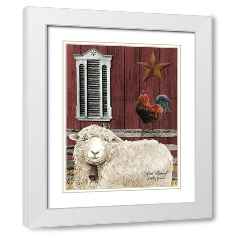 Good Morning White Modern Wood Framed Art Print with Double Matting by Jacobs, Billy