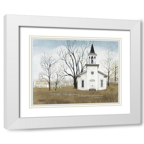 I Can Do All things White Modern Wood Framed Art Print with Double Matting by Jacobs, Billy