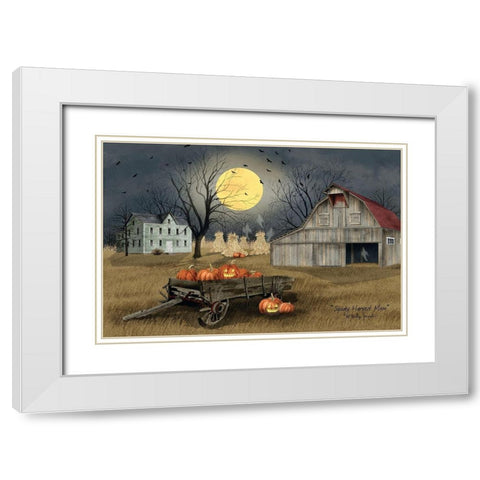 Spooky Harvest Moon     White Modern Wood Framed Art Print with Double Matting by Jacobs, Billy