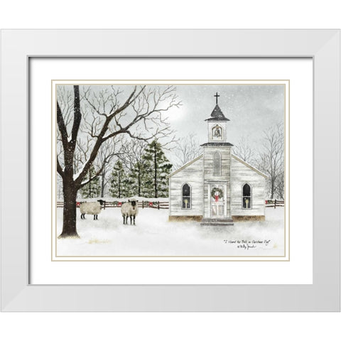 I Heard the Bells on Christmas Day White Modern Wood Framed Art Print with Double Matting by Jacobs, Billy