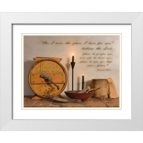 The Plans I Have For You White Modern Wood Framed Art Print with Double Matting by Jacobs, Billy