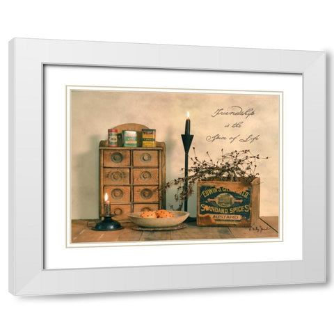 Friendship is the Spice of Life White Modern Wood Framed Art Print with Double Matting by Jacobs, Billy