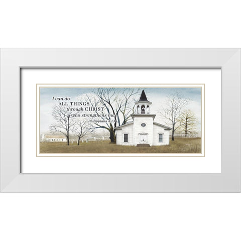I Can Do All Things White Modern Wood Framed Art Print with Double Matting by Jacobs, Billy