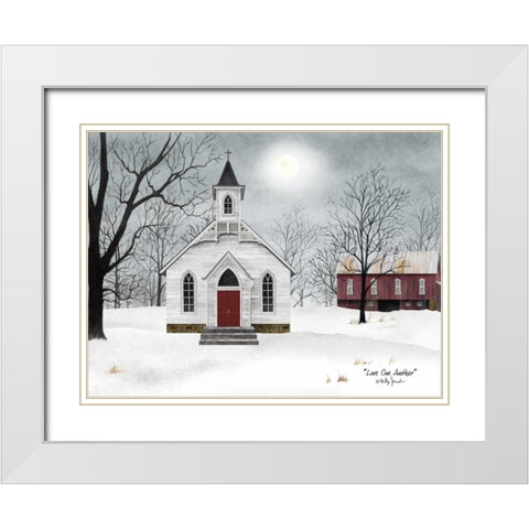 Love One Another White Modern Wood Framed Art Print with Double Matting by Jacobs, Billy
