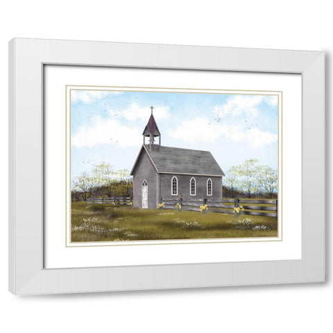 He is Risen White Modern Wood Framed Art Print with Double Matting by Jacobs, Billy