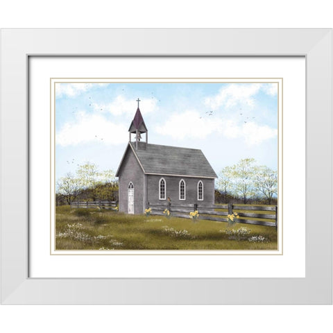 He is Risen White Modern Wood Framed Art Print with Double Matting by Jacobs, Billy
