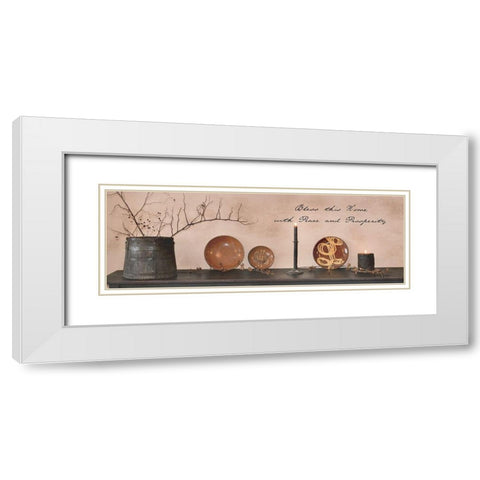 Bless This Home with Peace and Prosperity White Modern Wood Framed Art Print with Double Matting by Jacobs, Billy