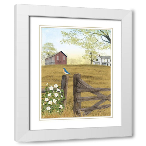 Mornings Glory White Modern Wood Framed Art Print with Double Matting by Jacobs, Billy