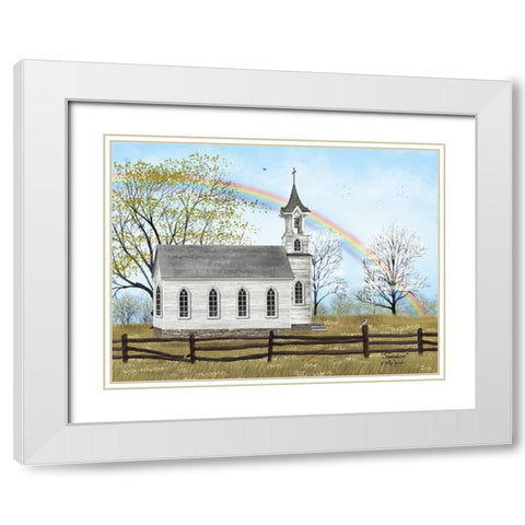 Somewhere White Modern Wood Framed Art Print with Double Matting by Jacobs, Billy