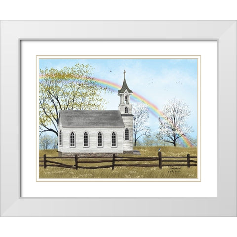 Somewhere White Modern Wood Framed Art Print with Double Matting by Jacobs, Billy