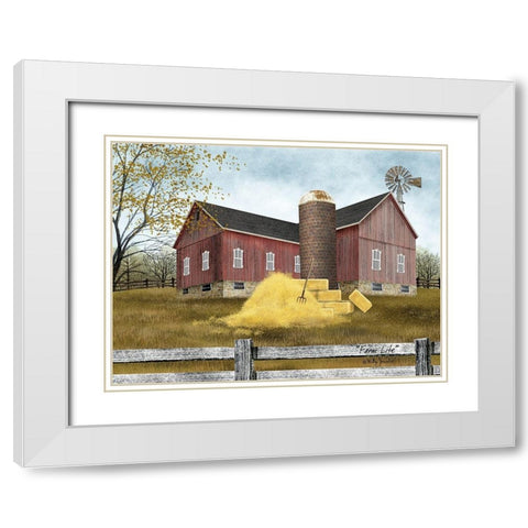 Farm Life White Modern Wood Framed Art Print with Double Matting by Jacobs, Billy