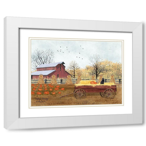 Autumn Blessings White Modern Wood Framed Art Print with Double Matting by Jacobs, Billy