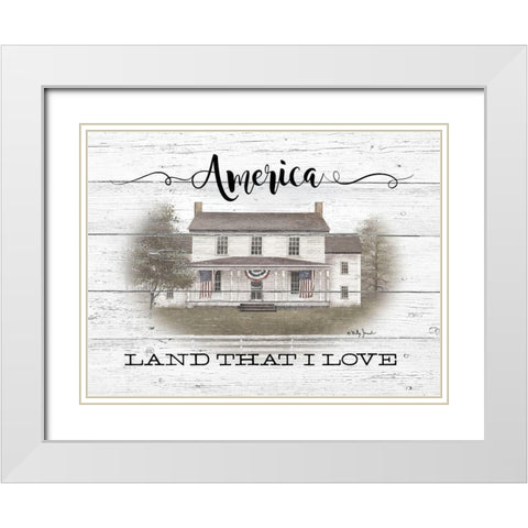 America White Modern Wood Framed Art Print with Double Matting by Jacobs, Billy