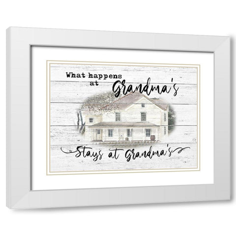 Stays at Grandmas White Modern Wood Framed Art Print with Double Matting by Jacobs, Billy