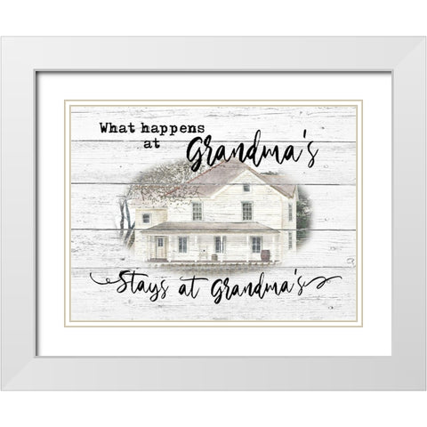 Stays at Grandmas White Modern Wood Framed Art Print with Double Matting by Jacobs, Billy