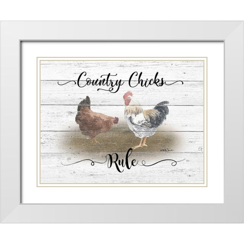 County Chicks Rule White Modern Wood Framed Art Print with Double Matting by Jacobs, Billy