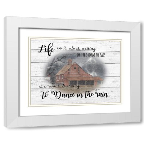 Strom Dance White Modern Wood Framed Art Print with Double Matting by Jacobs, Billy